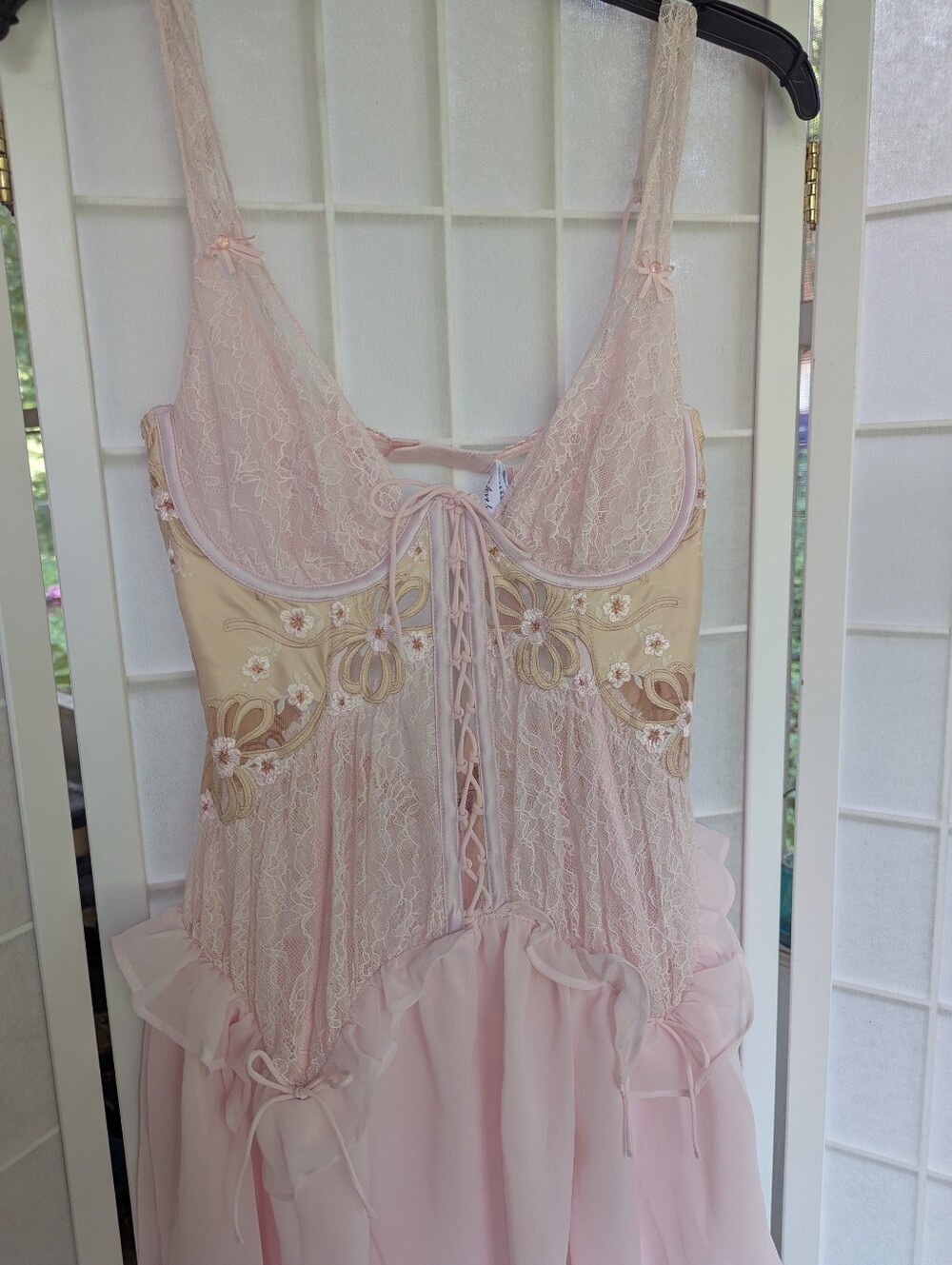 For Love And Lemons Flyaway Bow Slip Dress Medium NWT - Picture 4 of 11